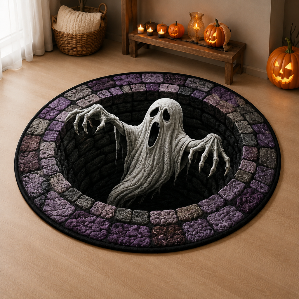 Chaotic Club Creepy Crawling Monster 3D Illusion Round Rug
