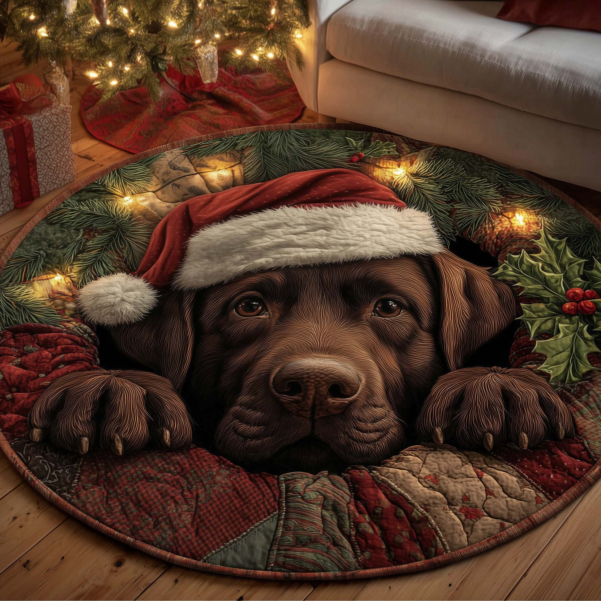 Adorable Labrador Round Mat Rug - Nature Design | Serene Home Decor (Design 1)