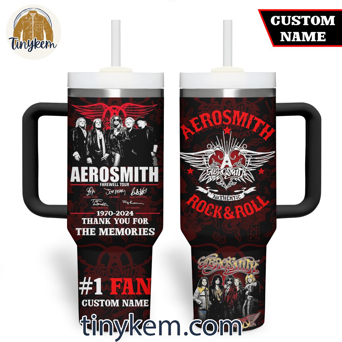 Aerosmith #1 Fan Thank You For The Memories 1970-2024 Customized 30oz or 40oz Stainless Steel Tumbler With Handle HG