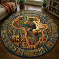 Africa Legacy Round Mat Rug - Nature Design | Serene Home Decor (Design 9)