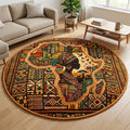 Africa Legacy Round Mat Rug - Nature Design | Serene Home Decor (Design 8)