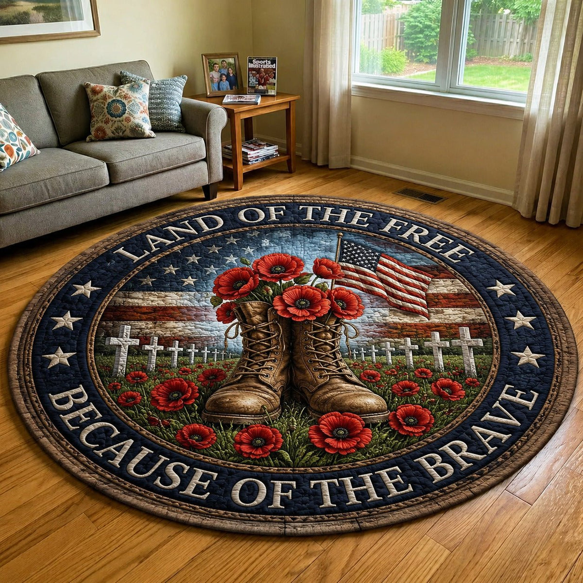 America 250 Round Mat Rug - Nature Design | Serene Home Decor (Design 3)