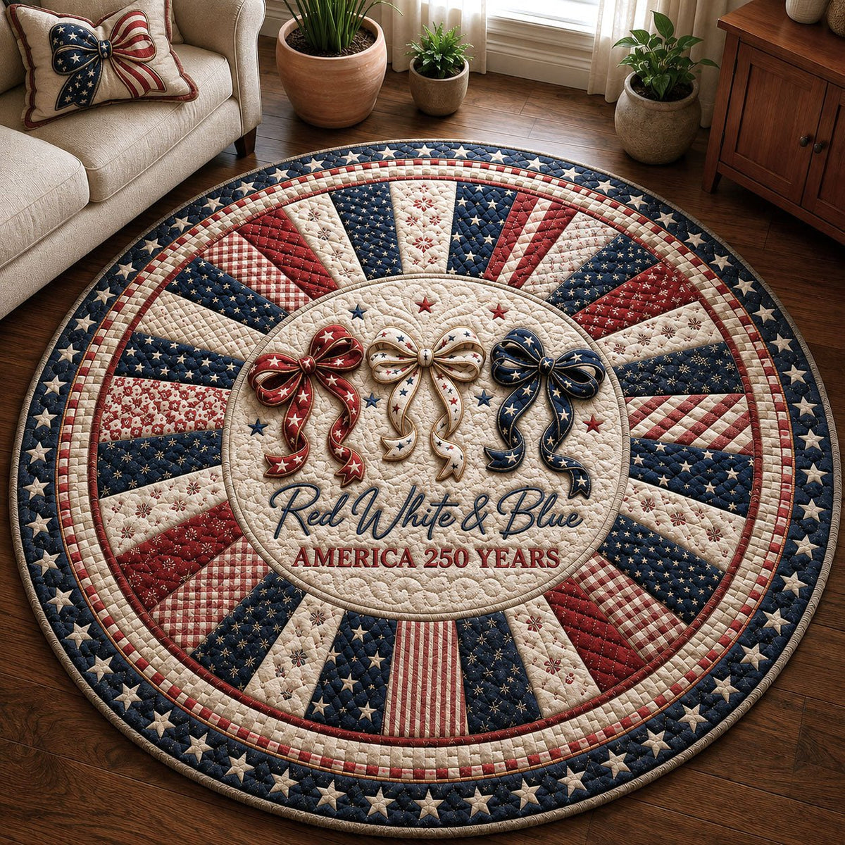 America Proud Round Mat Rug - Nature Design | Serene Home Decor (Design 2)