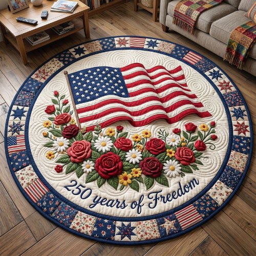 American Pride Round Mat Rug - Nature Design | Serene Home Decor (Design 7)