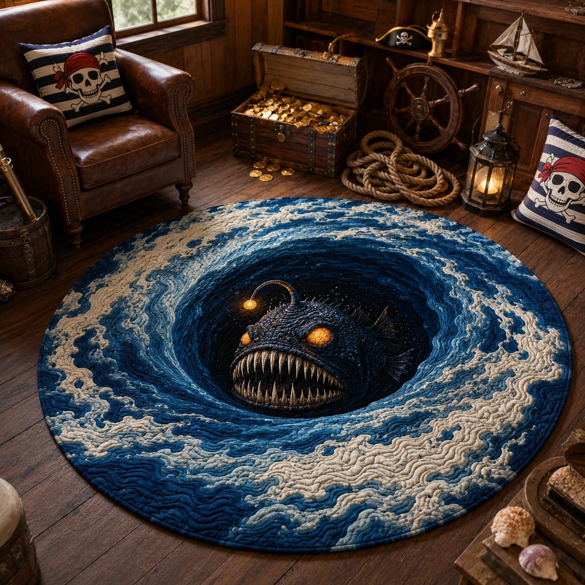 Angler Maw Round Mat Rug - Nature Design | Serene Home Decor (Design 1)