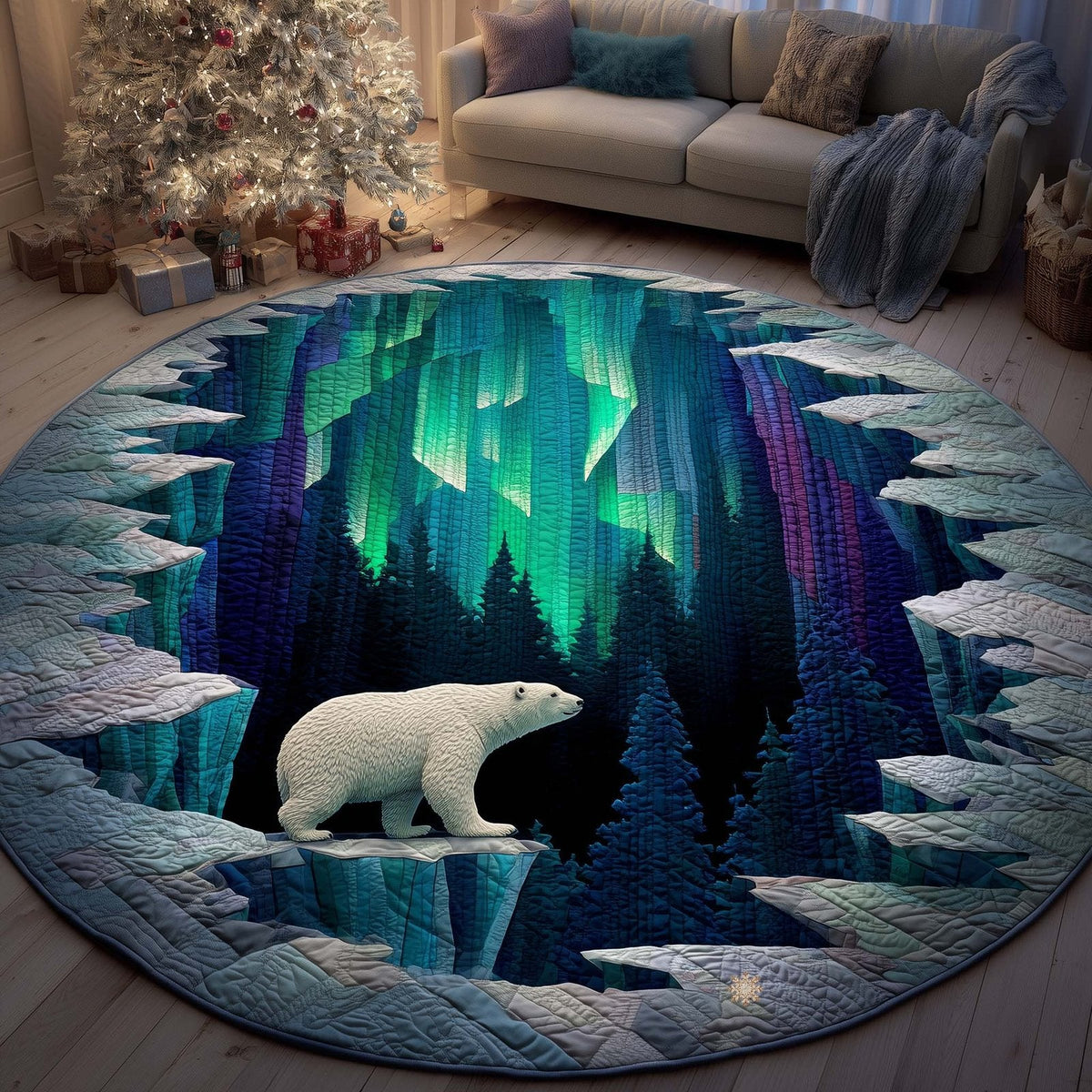 Aurora Hills Round Mat Rug - Nature Design | Serene Home Decor (Design 2)