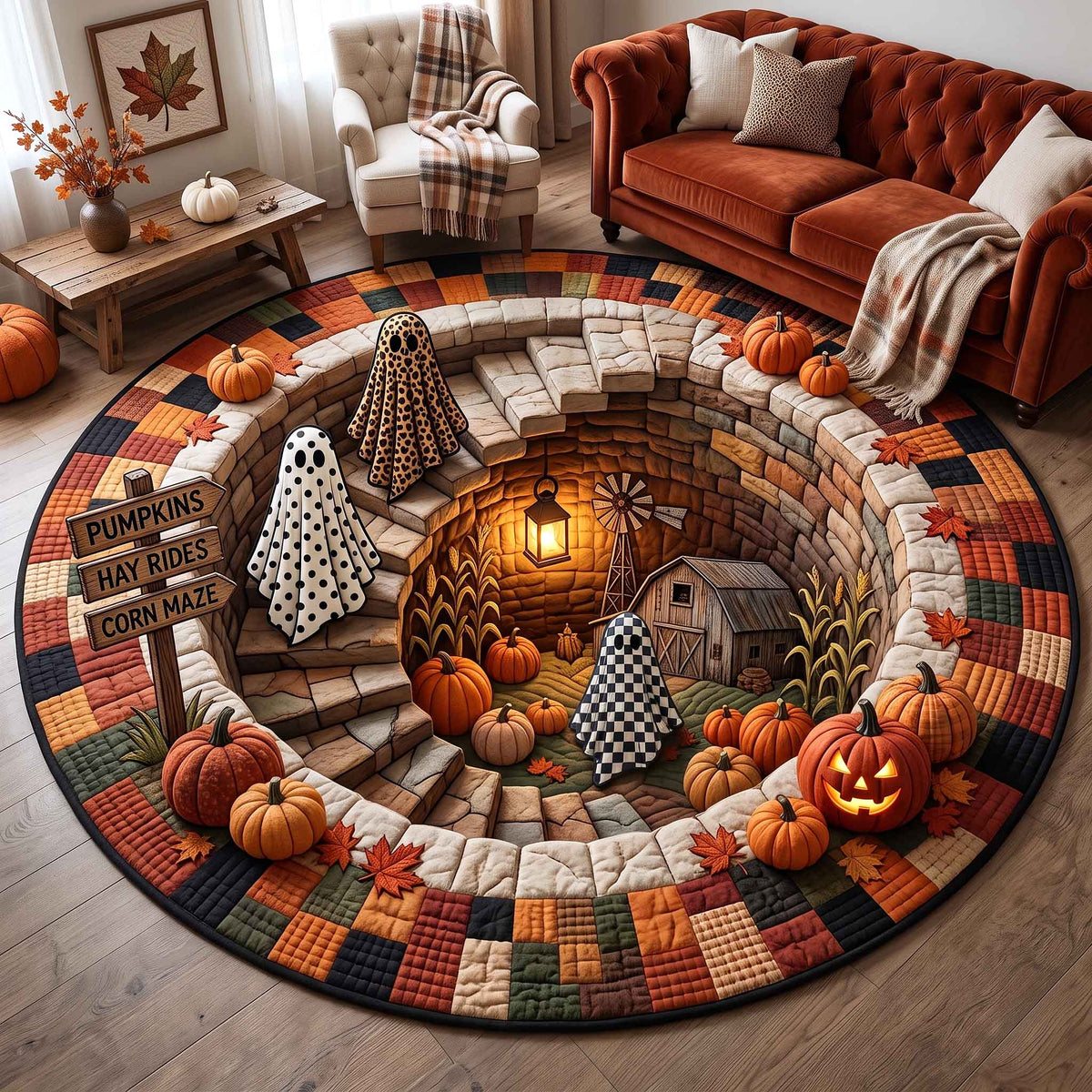 Autumn Boos Round Mat Rug - Nature Design | Nature Round Rug