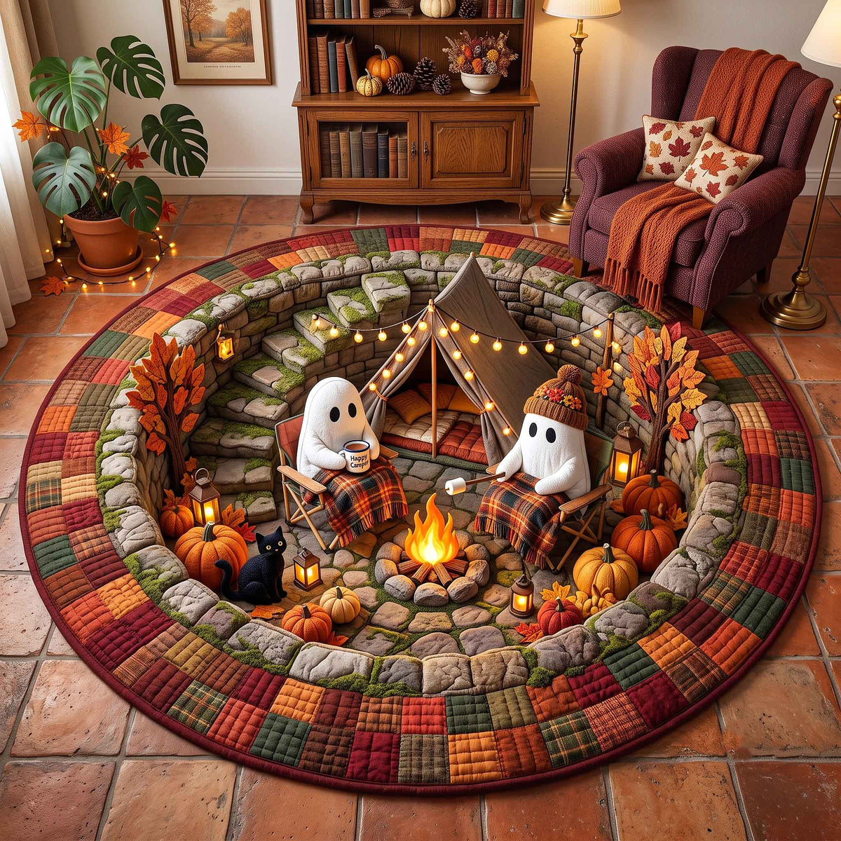 Autumn Boos Round Mat Rug - Nature Design | Nature Circle Rug