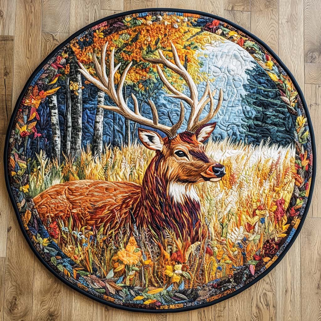 Autumn Majesty Round Mat Rug - Nature Design | Serene Home Decor (Design 2)