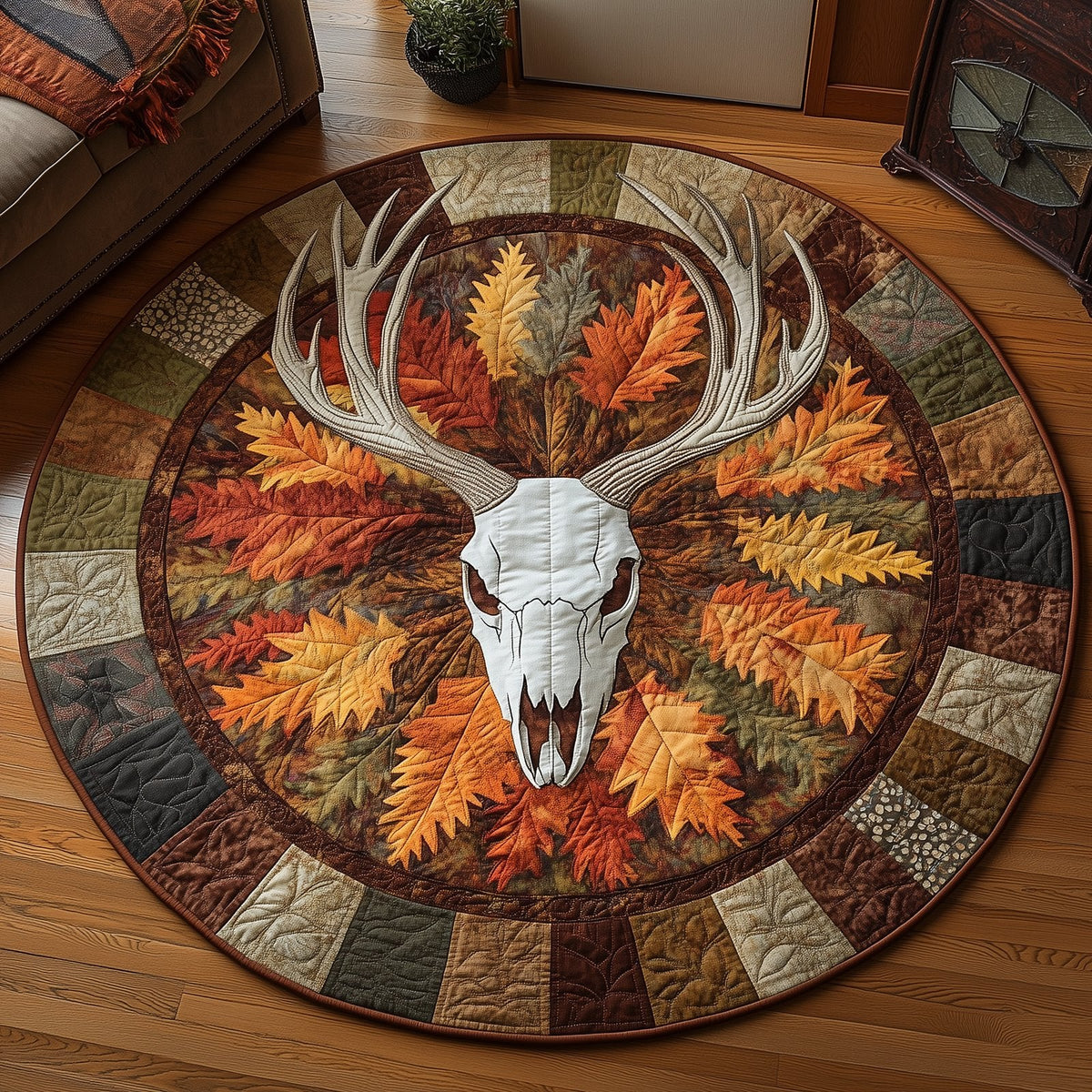 Autumn Serenity Round Mat Rug - Nature Design | Serene Home Decor (Design 2)