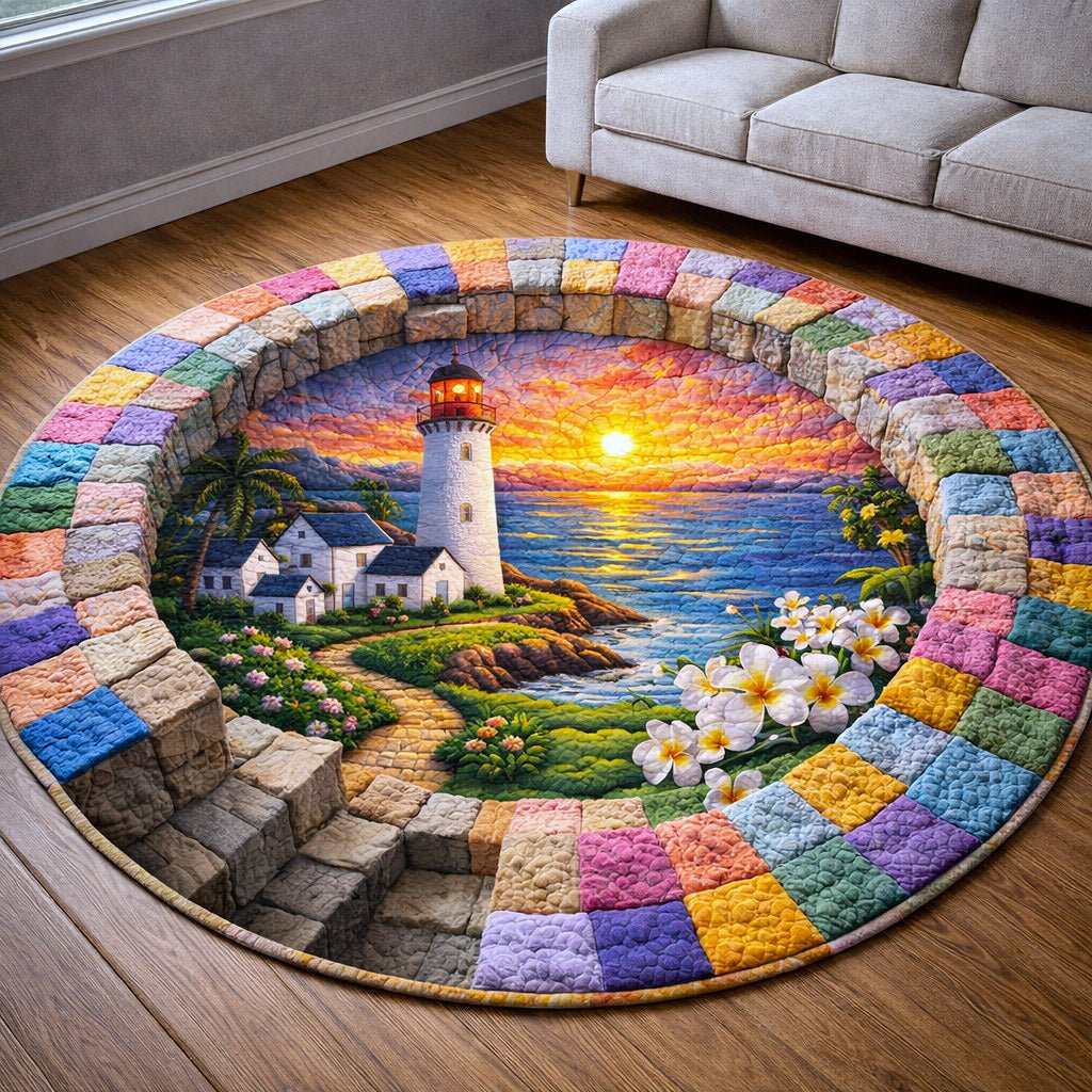 Beacon Glow Round Mat Rug - Nature Design | Serene Home Decor (Design 6)