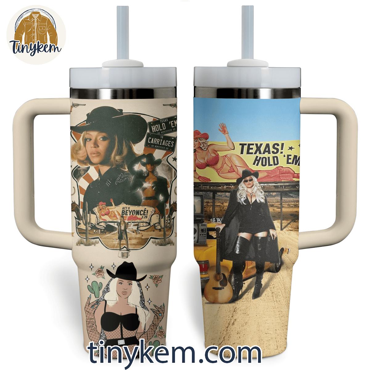 Beyonce Texas Hold Em 30oz or 40oz Stainless Steel Tumbler With Handle HG