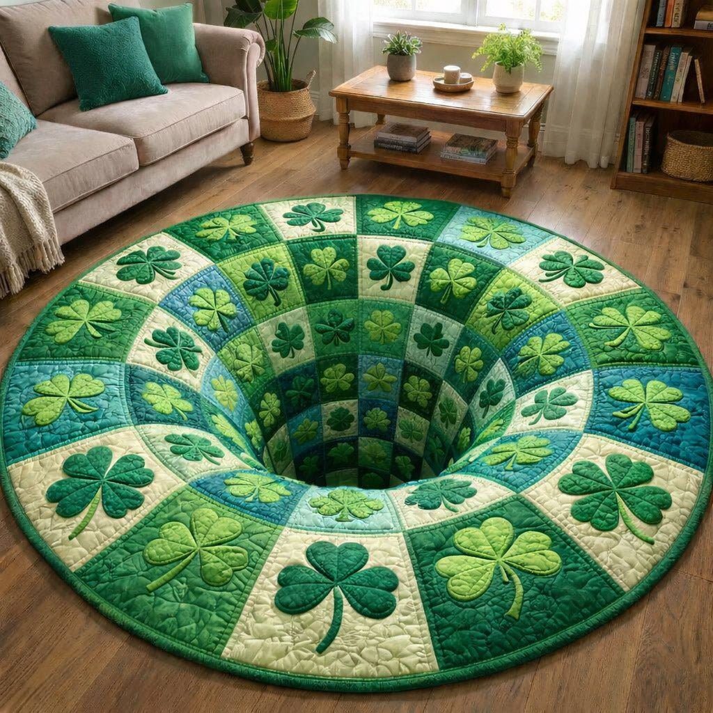 Blessed Greenery Round Mat Rug - Nature Design | Serene Home Decor (Design 2)