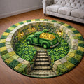 Blessed Greenery Round Mat Rug - Nature Design | Serene Home Decor (Design 5)
