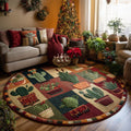 Cactus Patch Round Mat Rug - Nature Design | Serene Home Decor (Design 2)