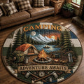 Camping Round Mat Rug - Nature Design | Serene Home Decor (Design 6)