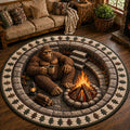 Camping Round Mat Rug - Nature Design | Serene Home Decor (Design 4)