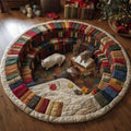 Cat Purrs Round Mat Rug - Non-Slip Washable Round Area Rug for Bedroom & Living Room (Design 3)