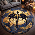 Celestial Dragon Round Mat Rug - Cute Animal Design | Charming Home Decor