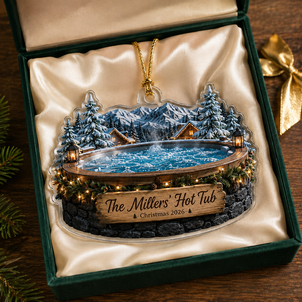 2D Flat Personalized Hot Tub Christmas Ornament Custom Name 2D Flat Acrylic Spa Holiday Keepsake 2026