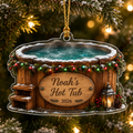2D Flat Personalized Hot Tub Christmas Ornament, Custom Name and Year Acrylic Ornament, Winter Cabin Spa Gift, Hot Tub Owner Keepsake 2026