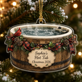 2D Flat Personalized Hot Tub Christmas Ornament, Custom Name and Year Acrylic Ornament, Cardinal Winter Spa Gift, Hot Tub Owner Keepsake 2026