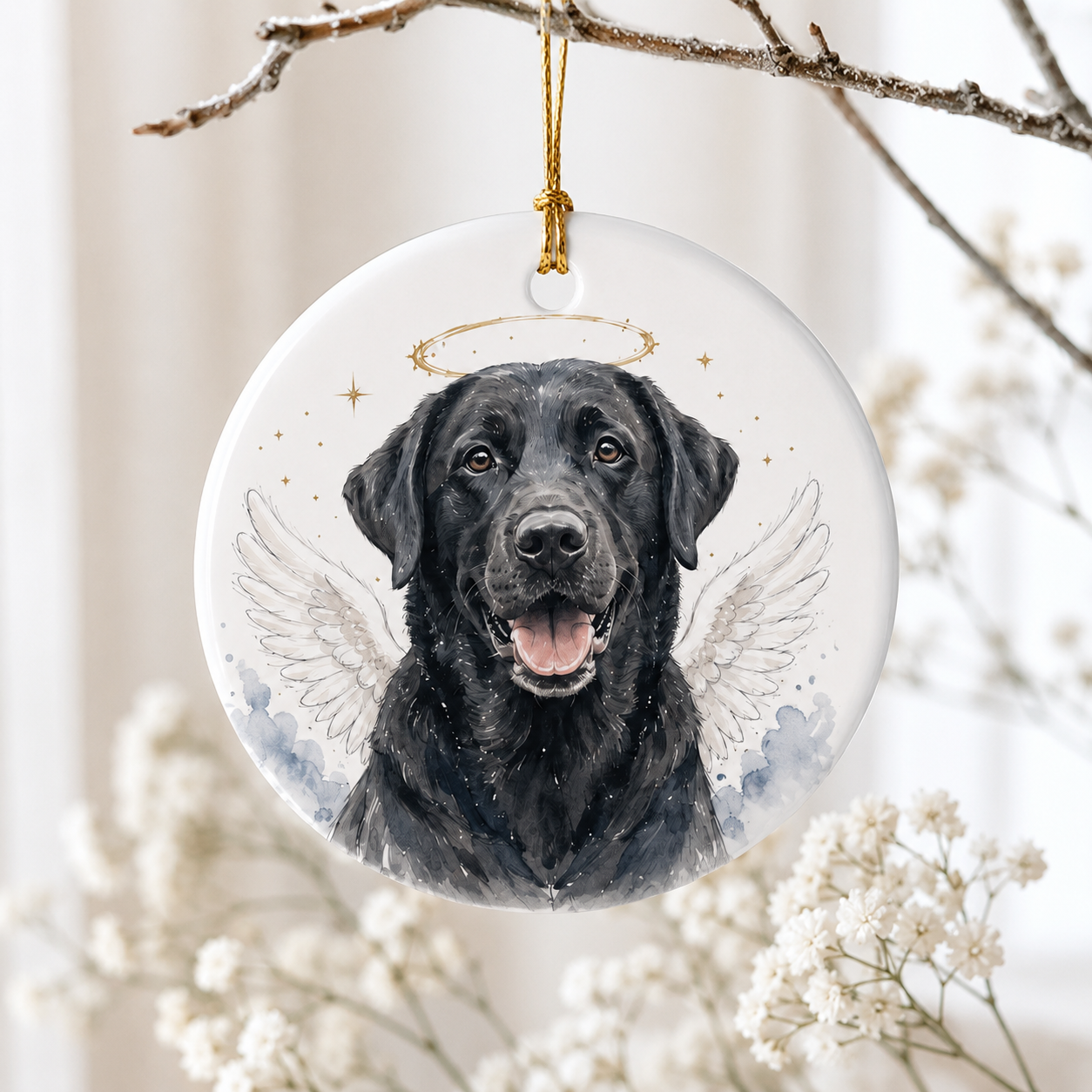 Personalized Pet Memorial Ceramic Ornament, Pet Memorial Gift, Dog Lover Gift, Pet Christmas Decor