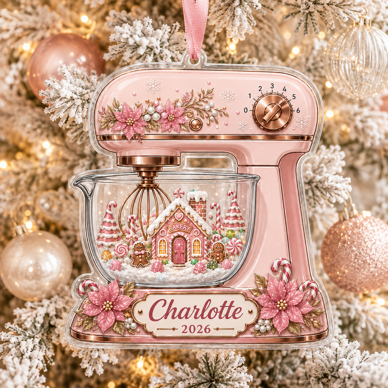 2D Flat Personalized Christmas Stand Mixer Acrylic Ornament – Custom Name & Year Baking Keepsake (Copy)