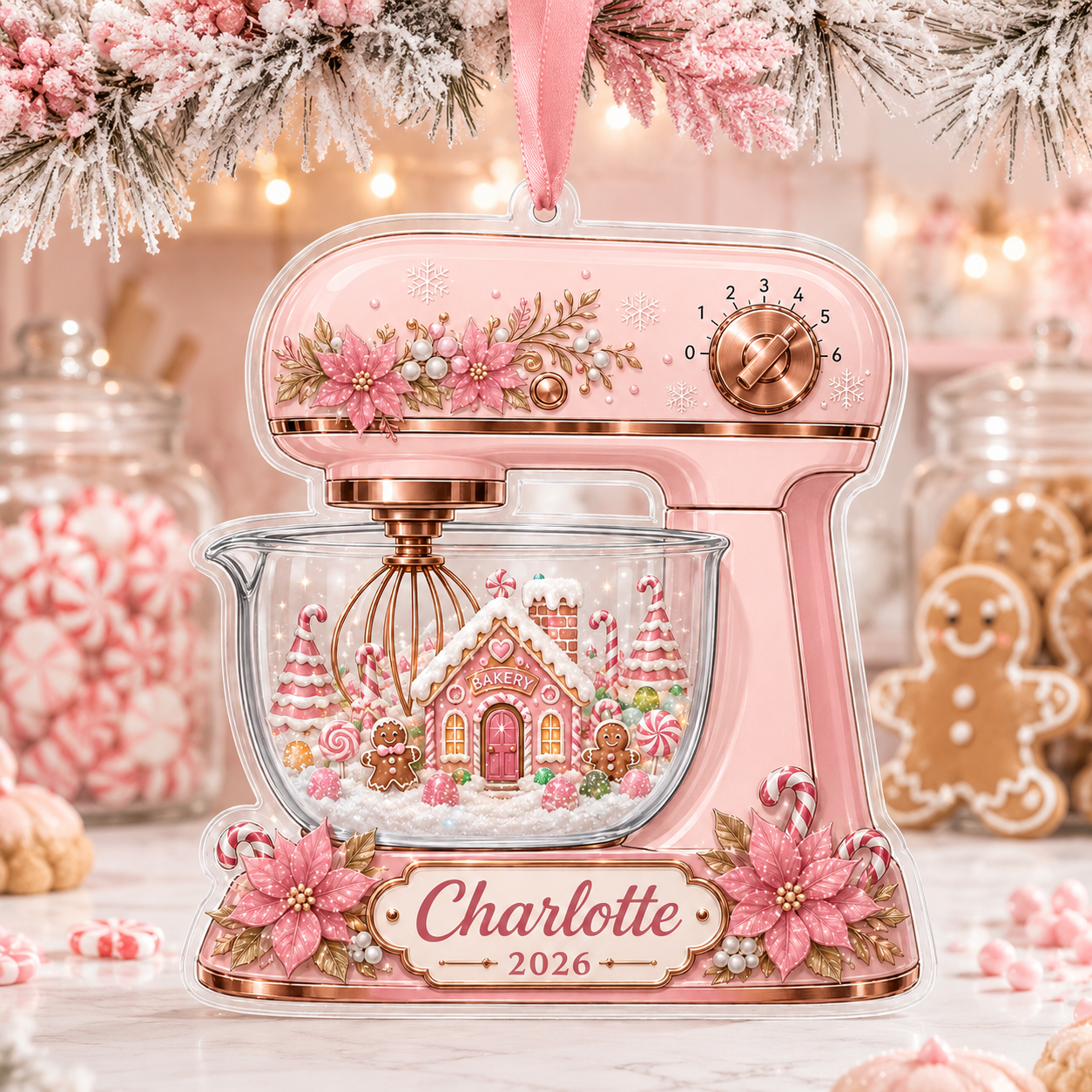 2D Flat Personalized Christmas Stand Mixer Acrylic Ornament – Custom Name & Year Baking Keepsake (Copy)