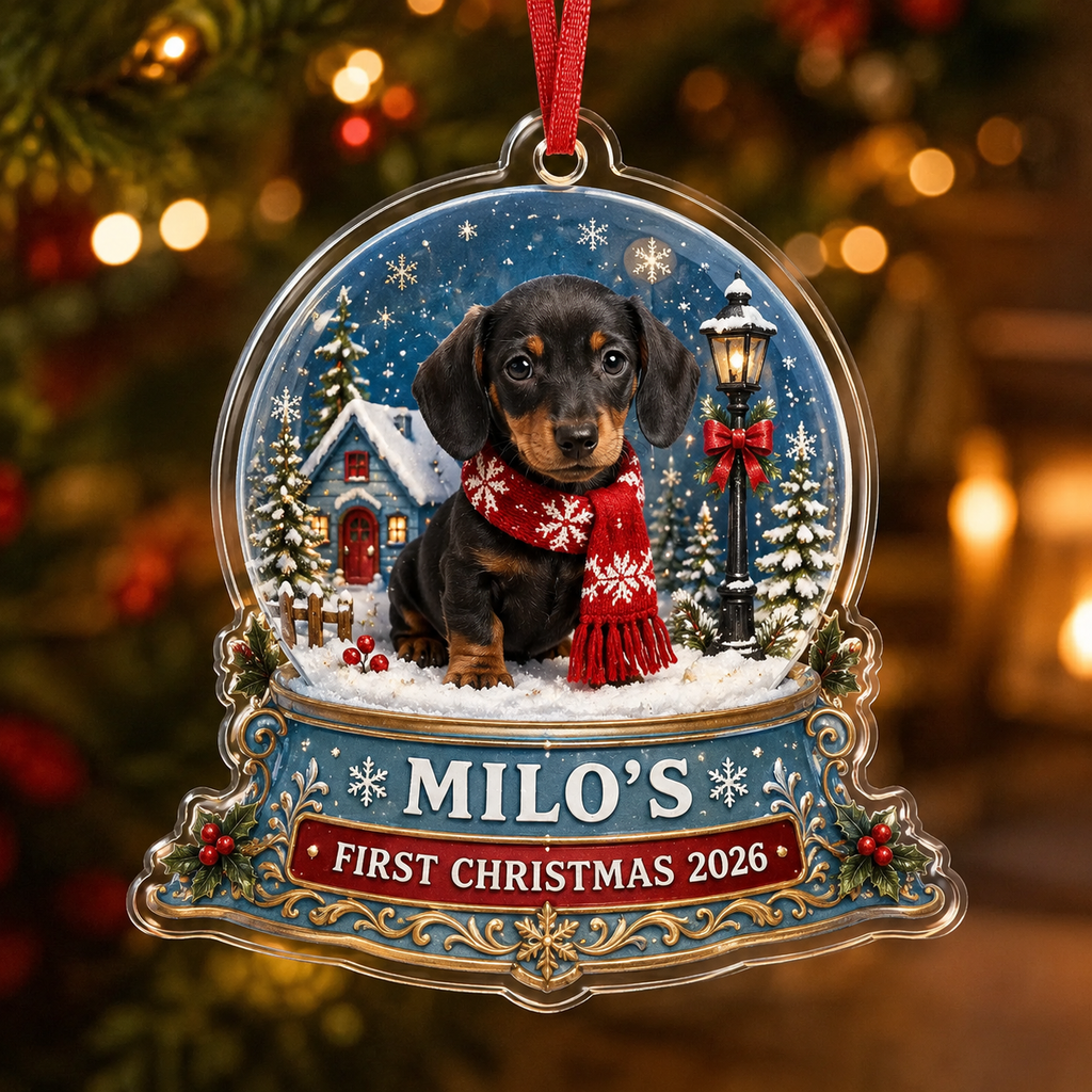Custom Pet's First Christmas Ornament, Pet Photo Ornament, Dog's 1st Christmas Ornament, Puppy Ornament