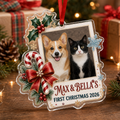 Custom Pet Photo Ornament, Pet Photo Ornament, Dog's 1st Christmas Ornament, Puppy Ornament