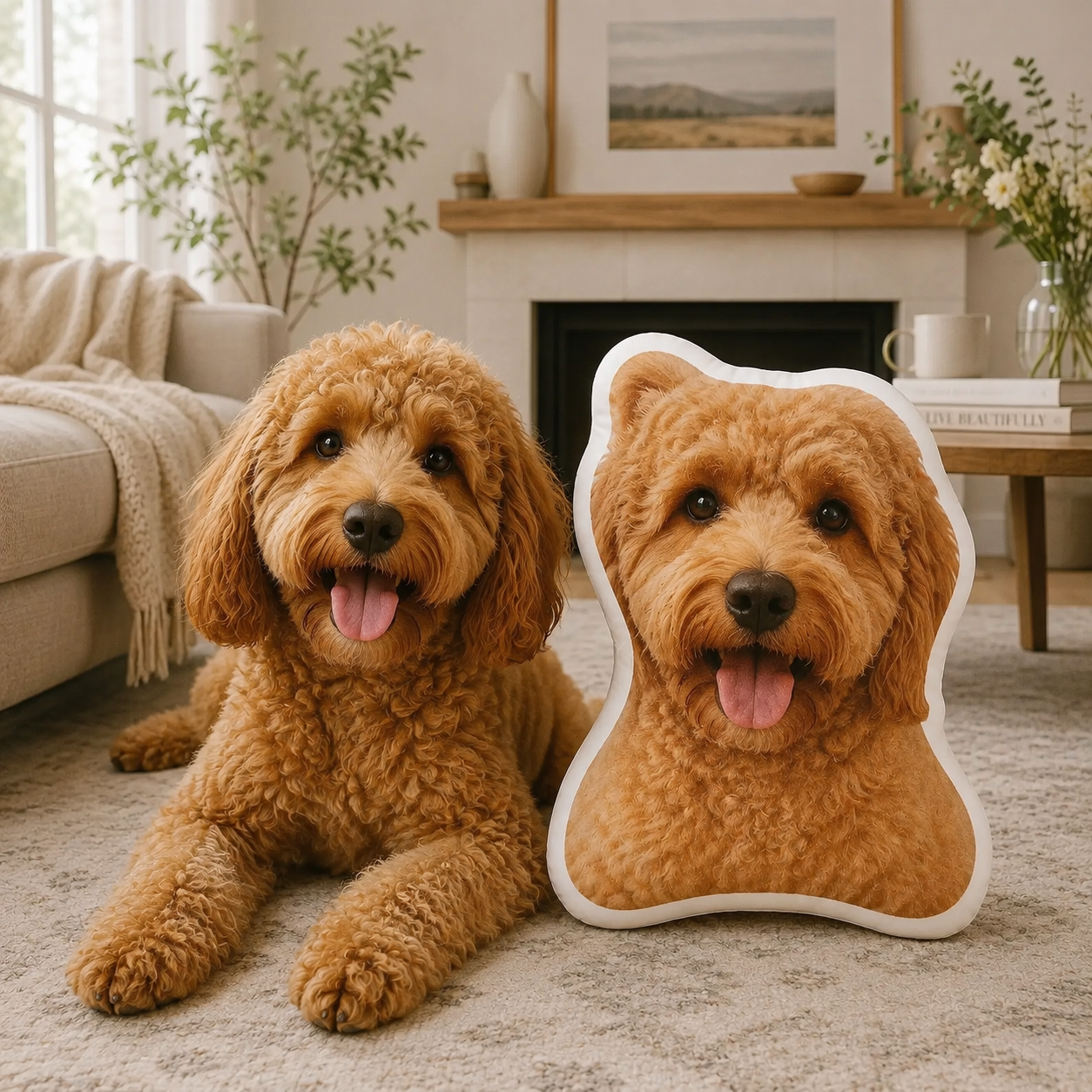 Personalized Pet Photo Pillow, Custom Dog Cat Pillow, Shaped Plush Cushion, Gift for Pet Lovers
