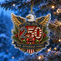 Personalized America 250th Christmas Ornament, Custom Family Name USA Flag Acrylic Ornament, Patriotic Tree Decor, Gift 2026