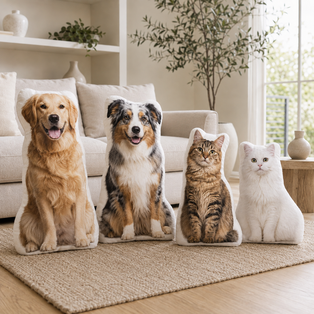 Custom Pet Shaped Pillow, Dog or Cat 3D Photo Pillow, Pet Lover Gift, Home Decor Accent