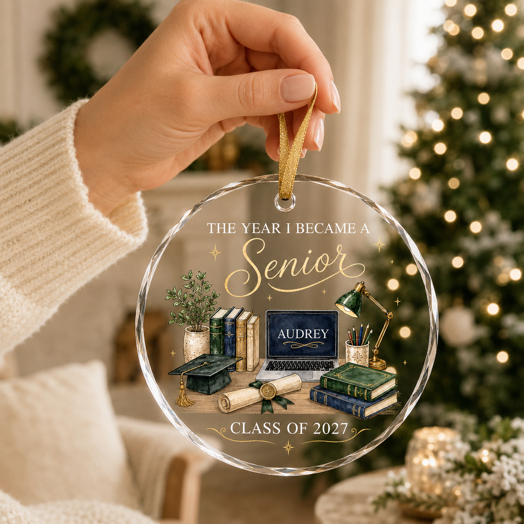 Personalized Senior Ornament, Senior Year Ornament, High School Graduation Gift For Senior, Class of 2027, College Senior Christmas Ornament