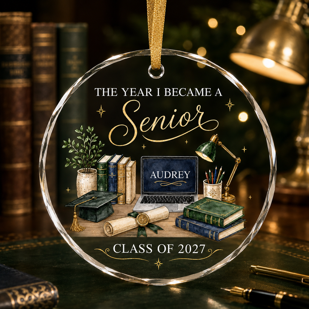 Personalized Senior Ornament, Senior Year Ornament, High School Graduation Gift For Senior, Class of 2027, College Senior Christmas Ornament
