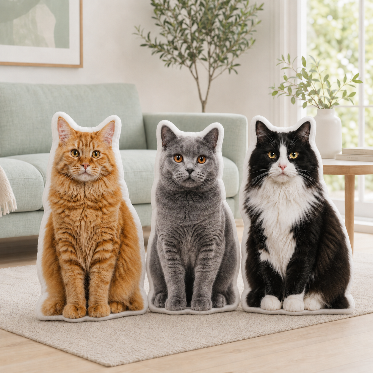 Custom Pet Shaped Pillow, Dog or Cat 3D Photo Pillow, Pet Lover Gift, Home Decor Accent