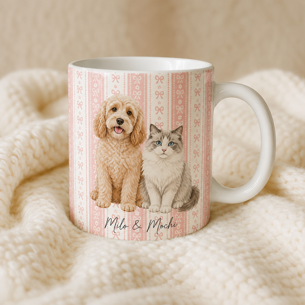 Personalized Pet Portrait Mug, Custom Pet Mug, Dog Mom Gifts, Cat Mom Gift, Pet Memorial Keepsake, Pet Lover Gifts