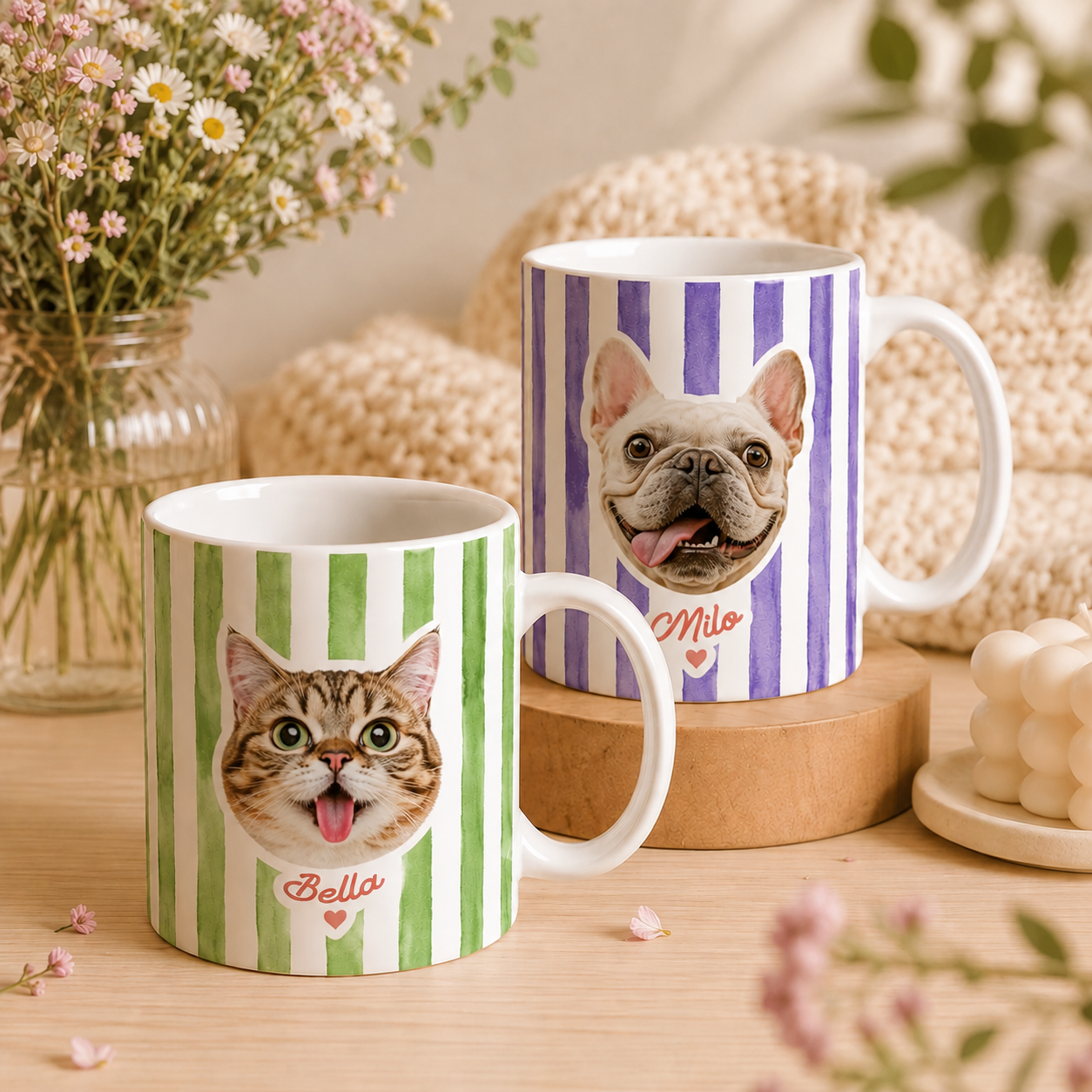Personalized Pet Mug, Custom Dog Cat Mug, Pet Portrait Mug, Dog Mom Gifts, Cat Mom Gift, Pet Memorial Keepsake, Pet Lover Gifts