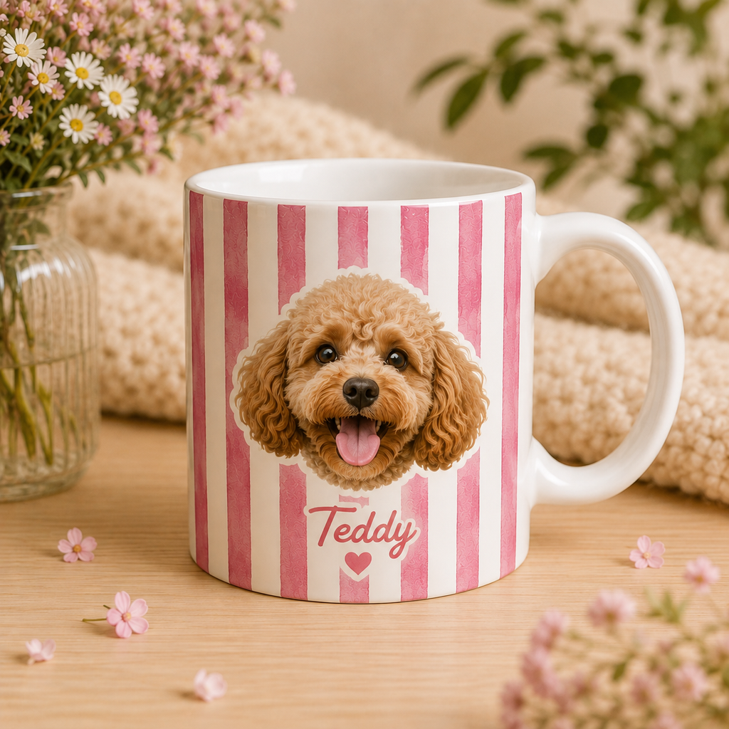 Personalized Pet Mug, Custom Dog Cat Mug, Pet Portrait Mug, Dog Mom Gifts, Cat Mom Gift, Pet Memorial Keepsake, Pet Lover Gifts