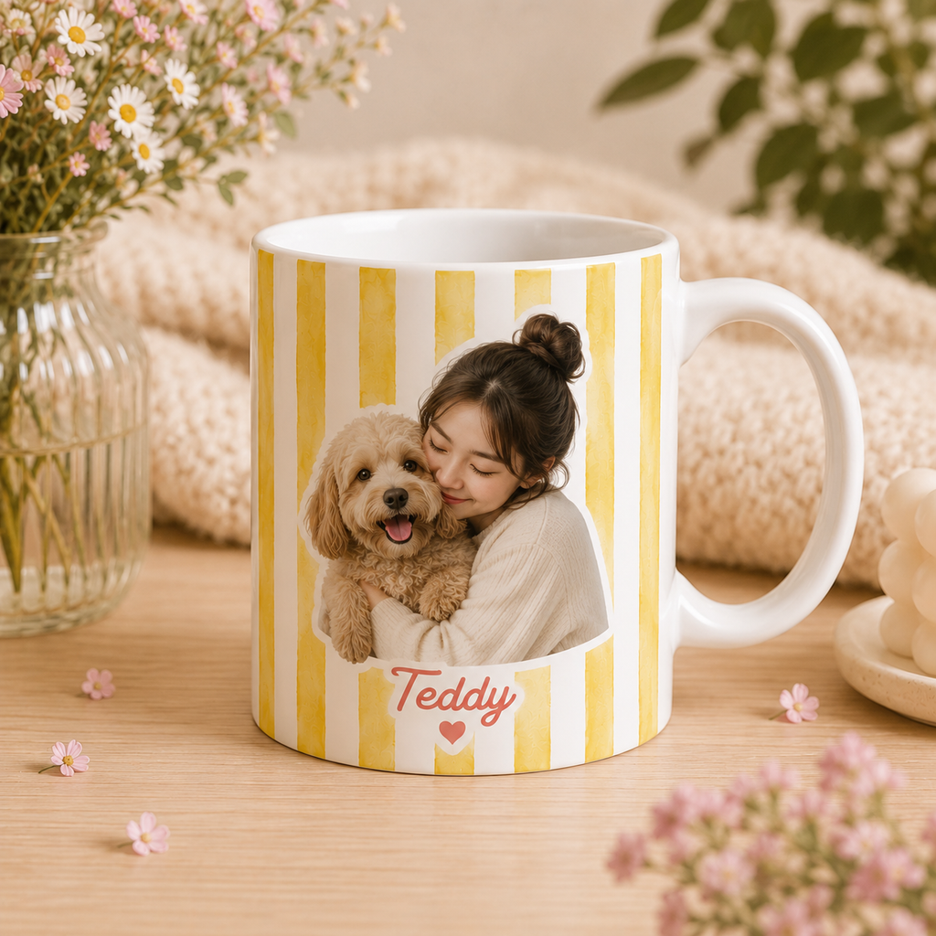 Personalized Pet Mug, Custom Dog Cat Mug, Pet Portrait Mug, Dog Mom Gifts, Cat Mom Gift, Pet Memorial Keepsake, Pet Lover Gifts