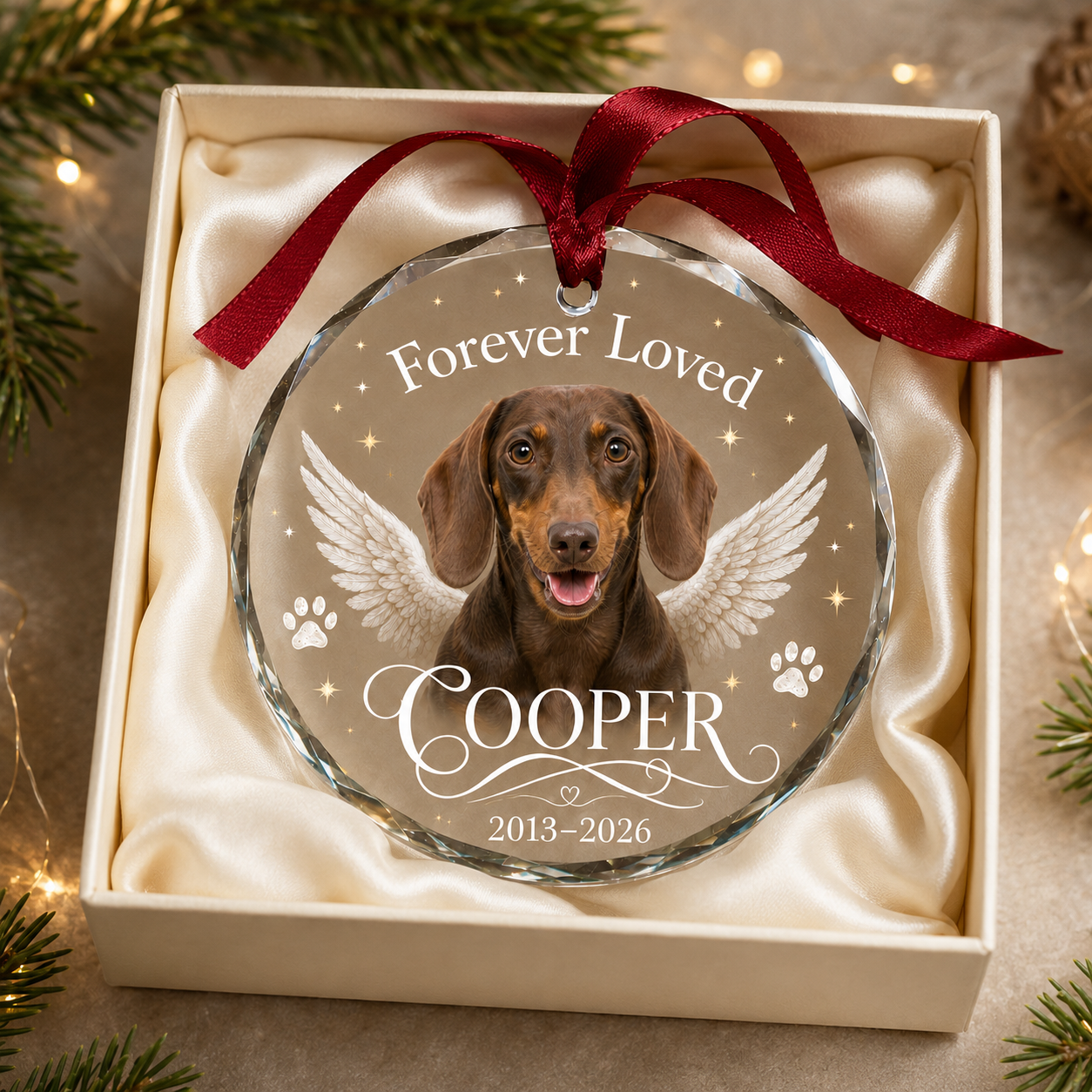 Personalized Pet Memorial Glass Ornament, Custom Dog Portrait Christmas Keepsake, Dog Retriever Ornaments, Loss of Cat, Pet Memorial Gifts