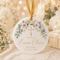Personalized Baptism Ceramic Ornament – Custom Name & Baptism Date Christian Keepsake