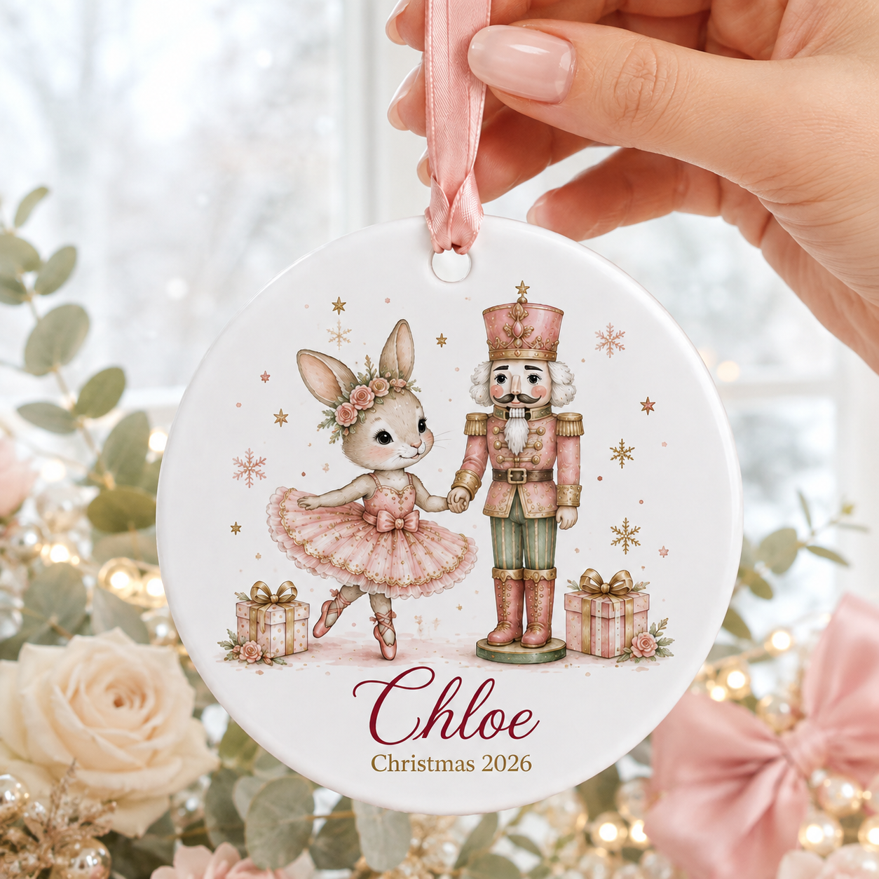 Personalized Nutcracker Ornament, Custom Name Bunny Ballerina Ceramic Ornament, Girl Christmas Keepsake, Daughter Gift 2026