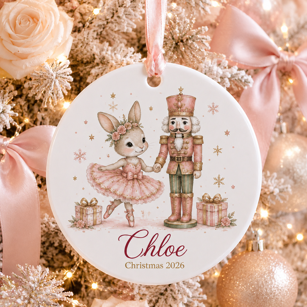 Personalized Nutcracker Ornament, Custom Name Bunny Ballerina Ceramic Ornament, Girl Christmas Keepsake, Daughter Gift 2026