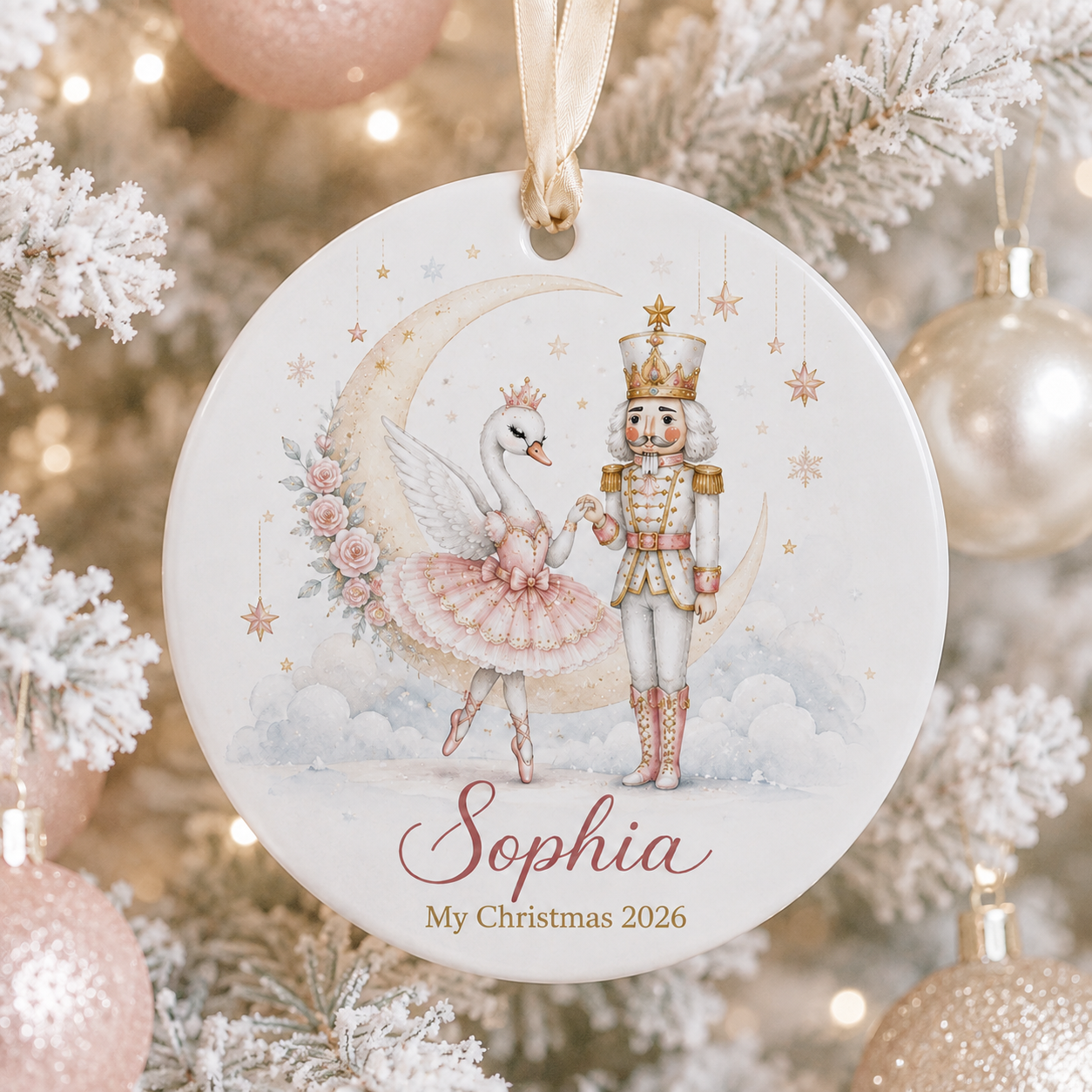 Personalized Nutcracker Ornament, Custom Name Swan Ballerina Ceramic Ornament, Girl Christmas Keepsake, Ballet Gift 2026