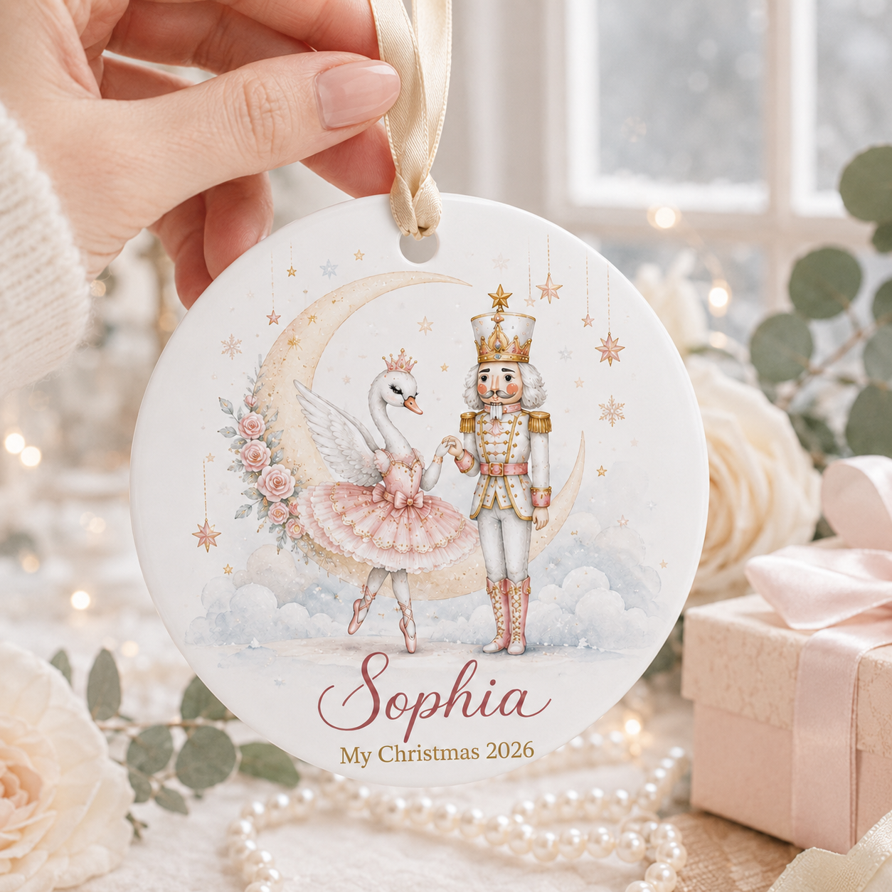 Personalized Nutcracker Ornament, Custom Name Swan Ballerina Ceramic Ornament, Girl Christmas Keepsake, Ballet Gift 2026