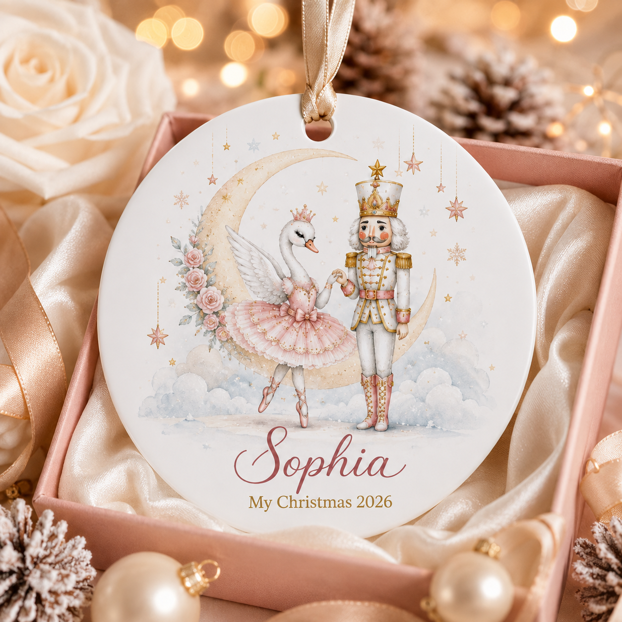 Personalized Nutcracker Ornament, Custom Name Swan Ballerina Ceramic Ornament, Girl Christmas Keepsake, Ballet Gift 2026