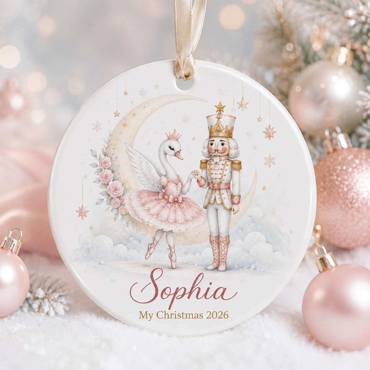 Personalized Nutcracker Ornament, Custom Name Swan Ballerina Ceramic Ornament, Girl Christmas Keepsake, Ballet Gift 2026