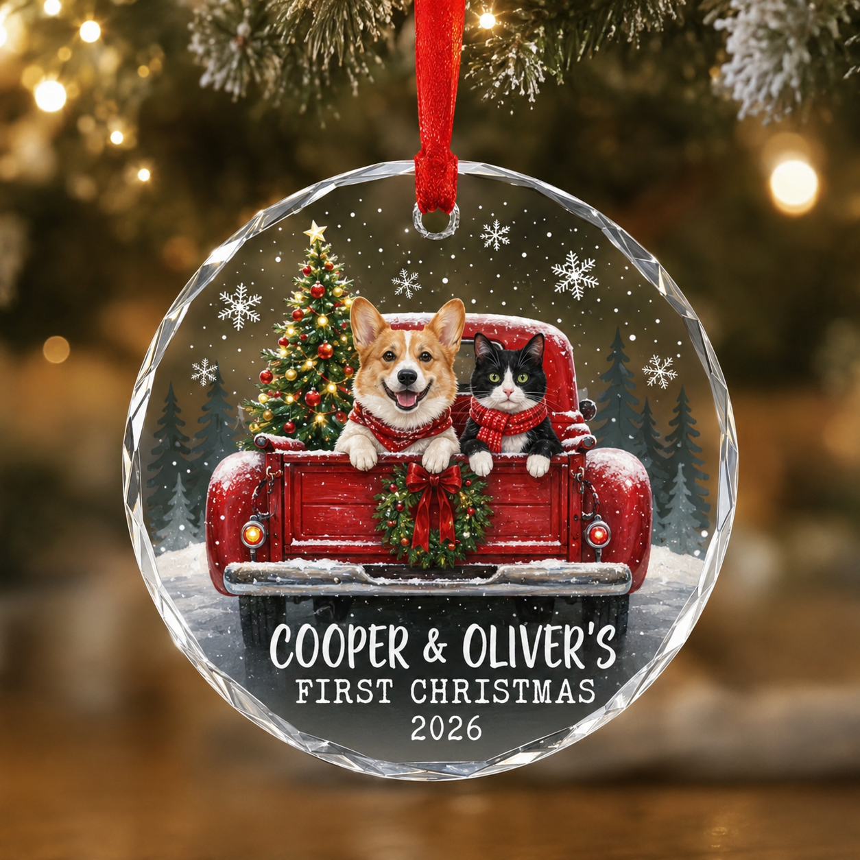 Custom Pet First Christmas Ornament, Pet's First Christmas Ornament, Dog Lover Gift, Christmas Decoration